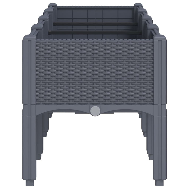 Garden Planter with Legs Blue Grey 160x40x42 cm PP Payday Deals