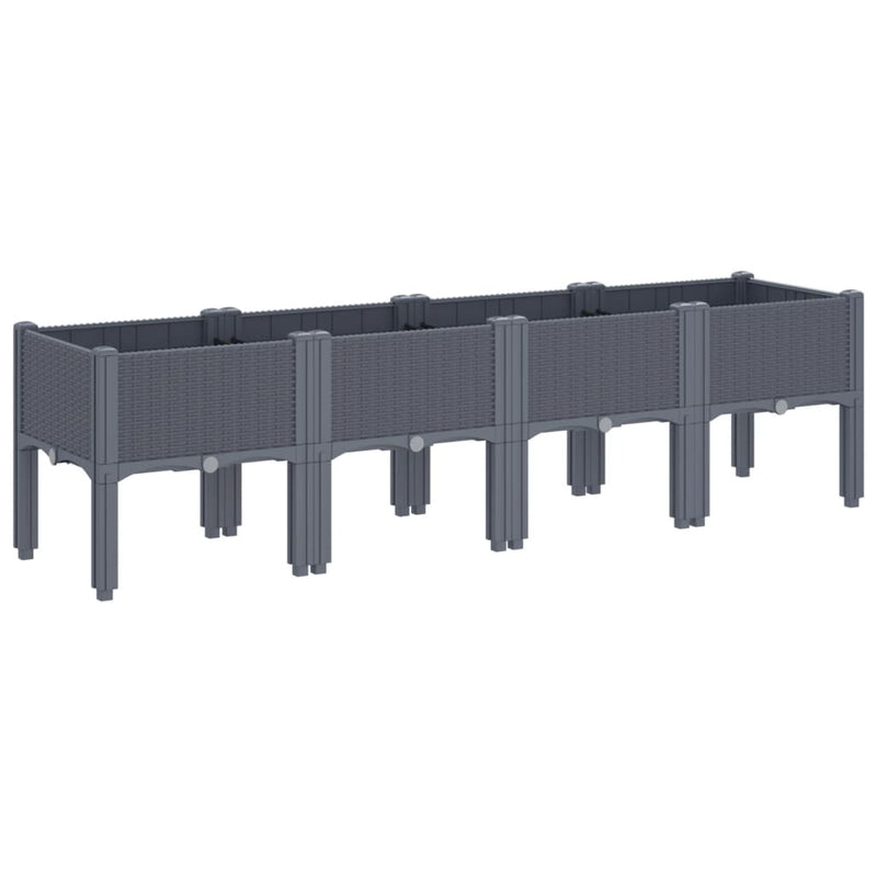 Garden Planter with Legs Blue Grey 160x40x42 cm PP Payday Deals