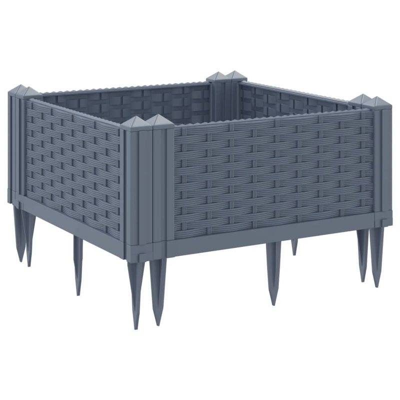 Garden Planter with Pegs Grey 42.5x42.5x28.5 cm PP Payday Deals