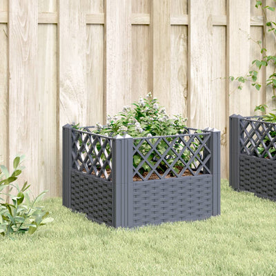 Garden Planter with Pegs Grey 43.5x43.5x43.5 cm PP Payday Deals