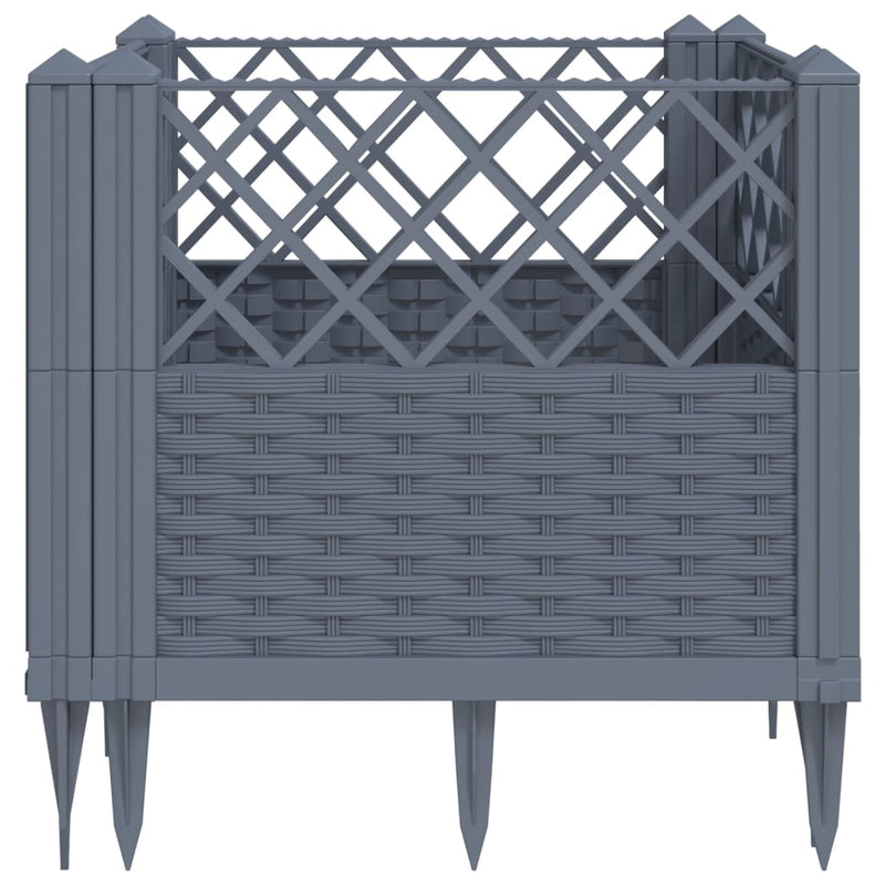 Garden Planter with Pegs Grey 43.5x43.5x43.5 cm PP Payday Deals
