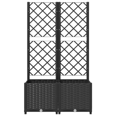 Garden Planter with Trellis Black 80x40x136 cm PP Payday Deals