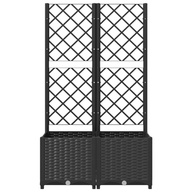 Garden Planter with Trellis Black 80x40x136 cm PP Payday Deals
