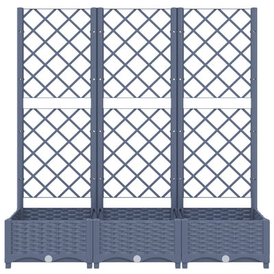 Garden Planter with Trellis Blue Grey 120x40x121.5 cm PP Payday Deals