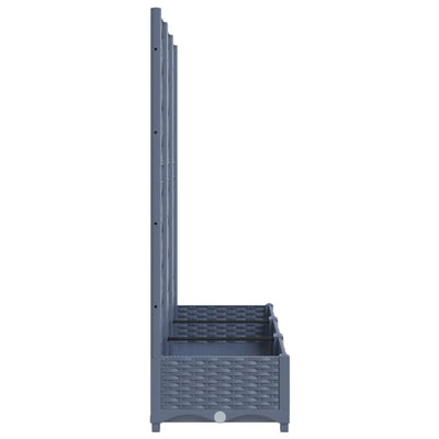 Garden Planter with Trellis Blue Grey 120x40x121.5 cm PP Payday Deals
