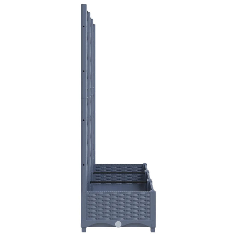 Garden Planter with Trellis Blue Grey 120x40x121.5 cm PP Payday Deals