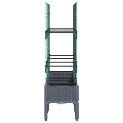 Garden Planter with Trellis Blue Grey 120x40x142.5 cm PP Payday Deals
