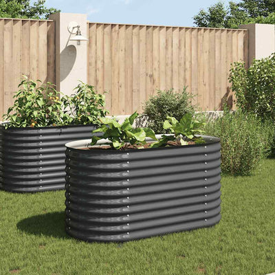 Garden Raised Bed 160x80x81 cm Galvanised Steel Grey Payday Deals
