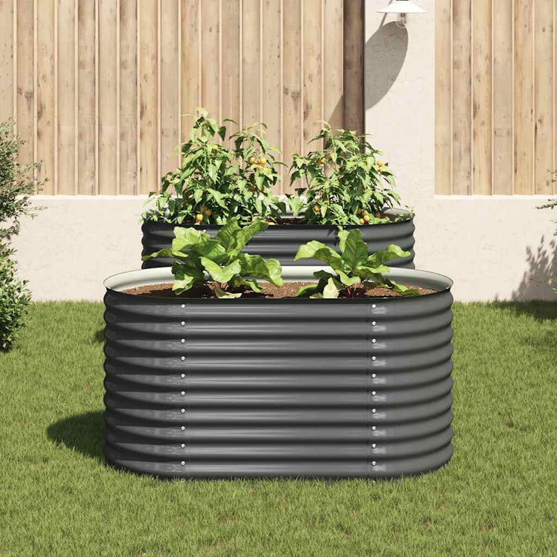 Garden Raised Bed 160x80x81 cm Galvanised Steel Grey Payday Deals