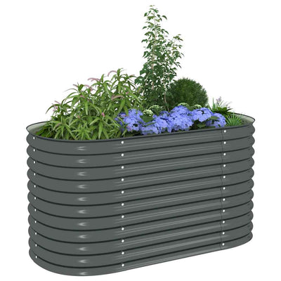Garden Raised Bed 160x80x81 cm Galvanised Steel Grey Payday Deals