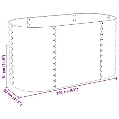 Garden Raised Bed 160x80x81 cm Galvanised Steel Grey Payday Deals