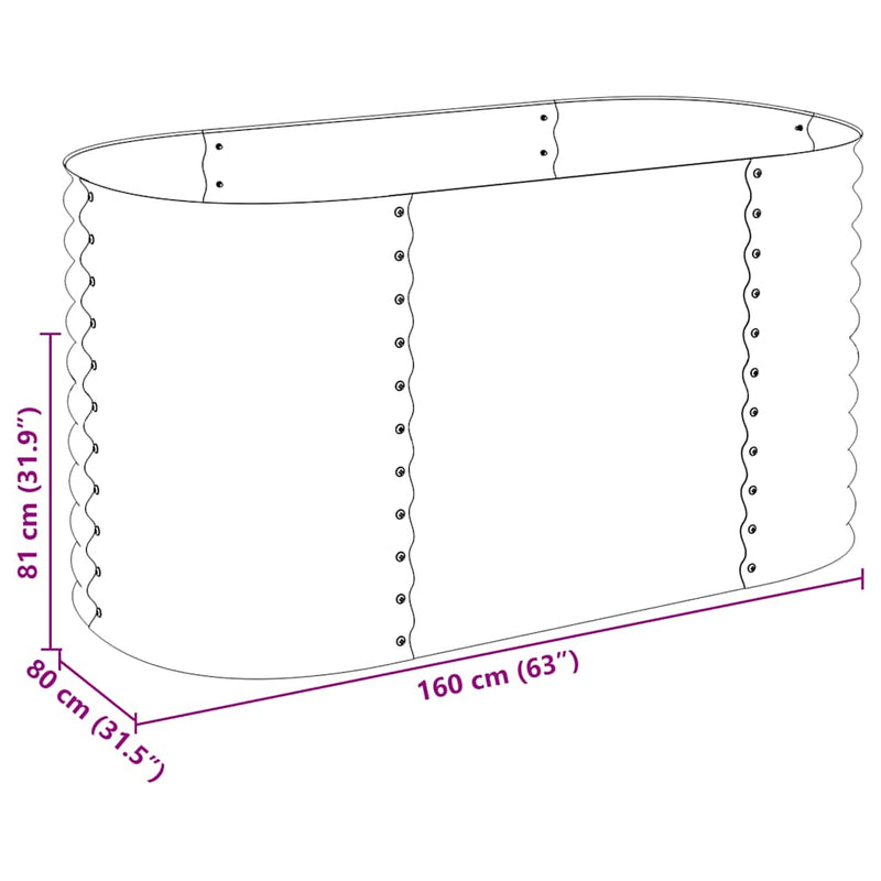 Garden Raised Bed 160x80x81 cm Galvanised Steel Grey Payday Deals