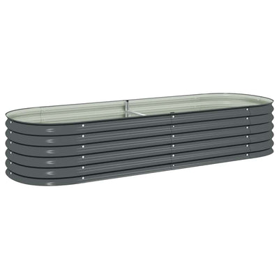 Garden Raised Bed 240x80x44 cm Galvanised Steel Grey Payday Deals
