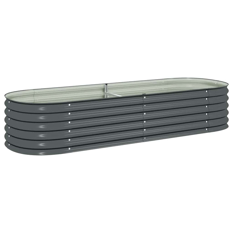 Garden Raised Bed 240x80x44 cm Galvanised Steel Grey Payday Deals