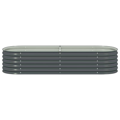 Garden Raised Bed 240x80x44 cm Galvanised Steel Grey Payday Deals