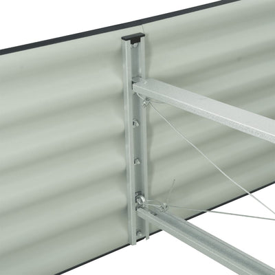 Garden Raised Bed 240x80x44 cm Galvanised Steel Grey Payday Deals