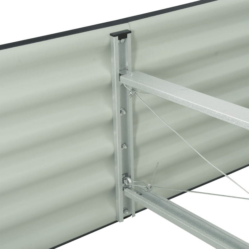Garden Raised Bed 240x80x44 cm Galvanised Steel Grey Payday Deals