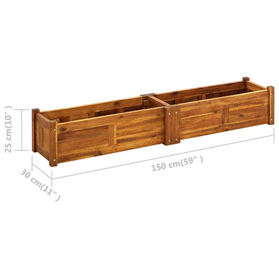 Garden Raised Bed Acacia Wood 150x30x25 cm Payday Deals