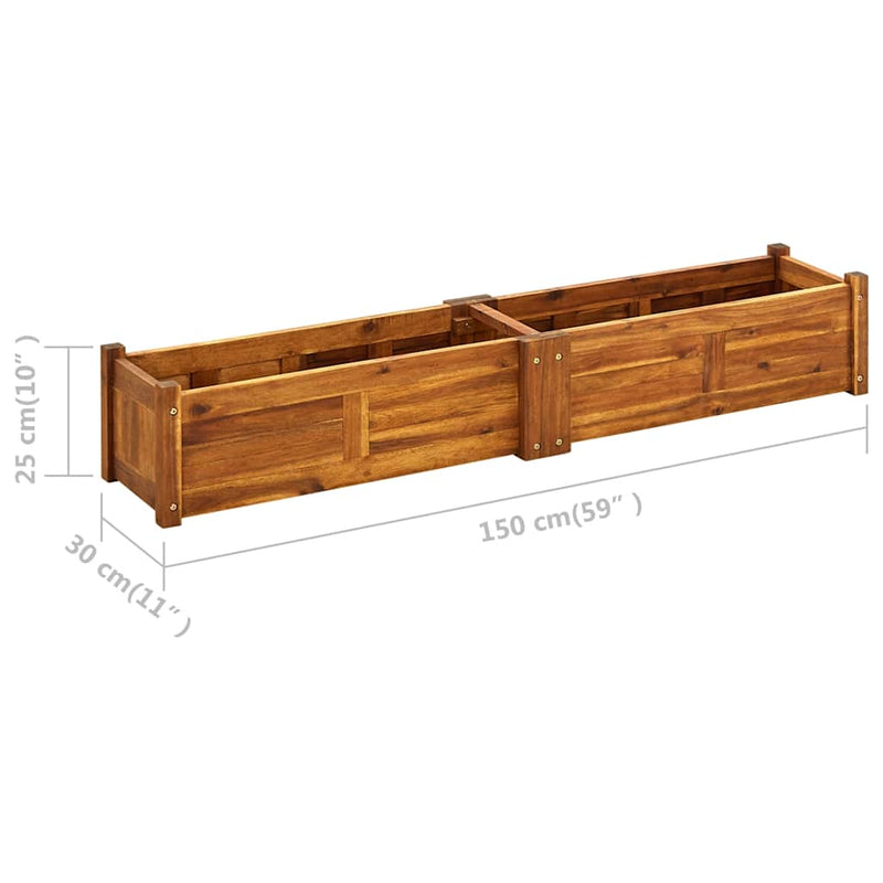 Garden Raised Bed Acacia Wood 150x30x25 cm Payday Deals