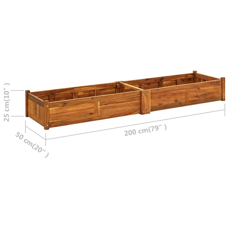 Garden Raised Bed Acacia Wood 200x50x25 cm Payday Deals