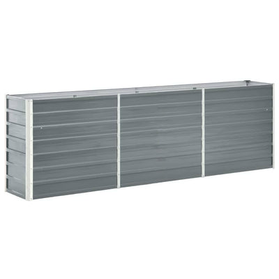 Garden Raised Bed Galvanised Steel 240x40x77 cm Grey Payday Deals