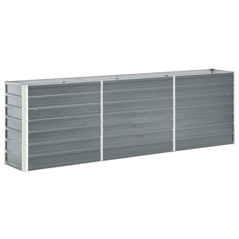 Garden Raised Bed Galvanised Steel 240x40x77 cm Grey Payday Deals