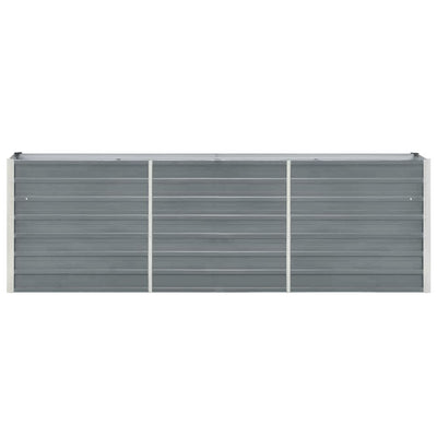 Garden Raised Bed Galvanised Steel 240x40x77 cm Grey Payday Deals