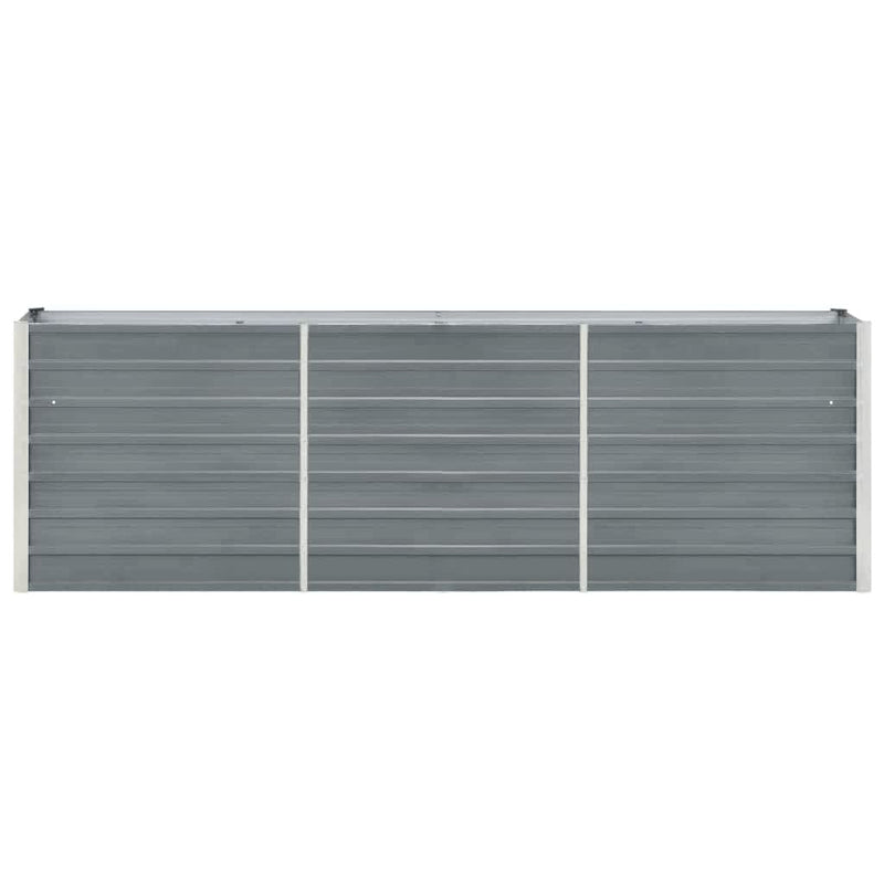 Garden Raised Bed Galvanised Steel 240x40x77 cm Grey Payday Deals
