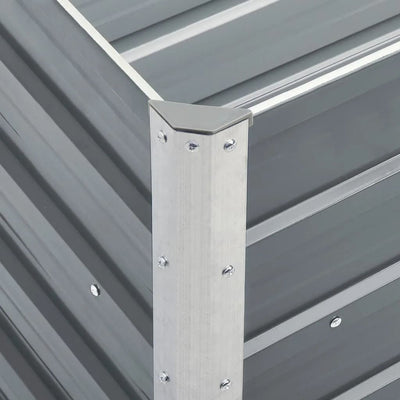 Garden Raised Bed Galvanised Steel 240x40x77 cm Grey Payday Deals