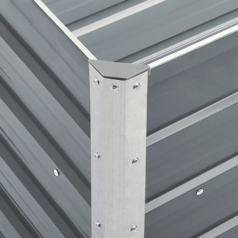 Garden Raised Bed Galvanised Steel 240x40x77 cm Grey Payday Deals