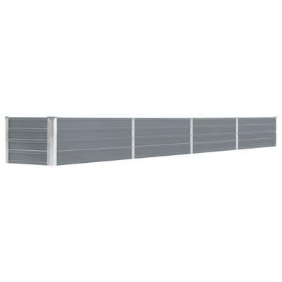 Garden Raised Bed Galvanised Steel 320x40x45 cm Grey Payday Deals