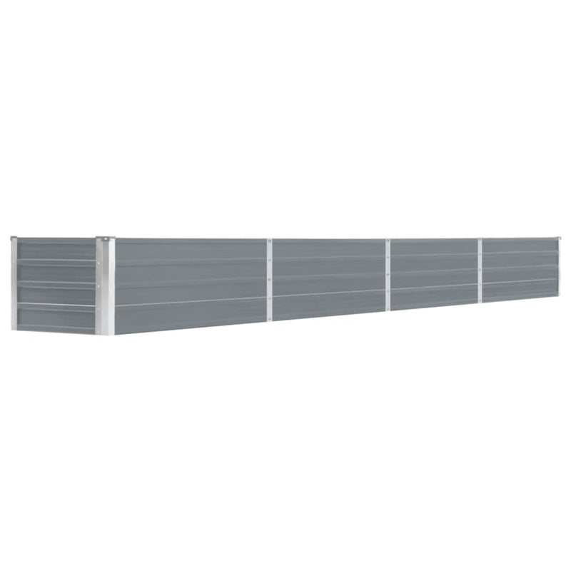 Garden Raised Bed Galvanised Steel 320x40x45 cm Grey Payday Deals