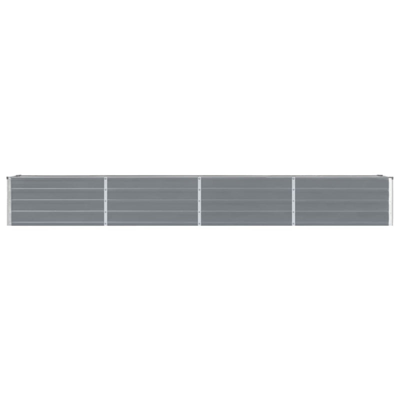 Garden Raised Bed Galvanised Steel 320x40x45 cm Grey Payday Deals