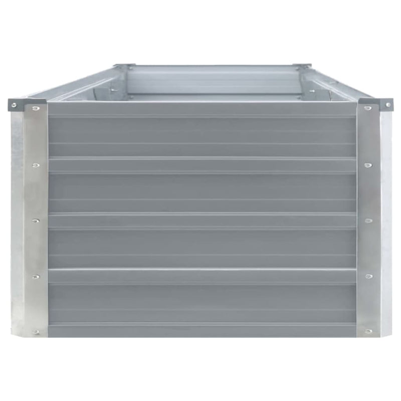 Garden Raised Bed Galvanised Steel 320x40x45 cm Grey Payday Deals