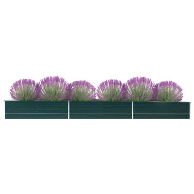 Garden Raised Bed Galvanised Steel 480x80x45 cm Green Payday Deals