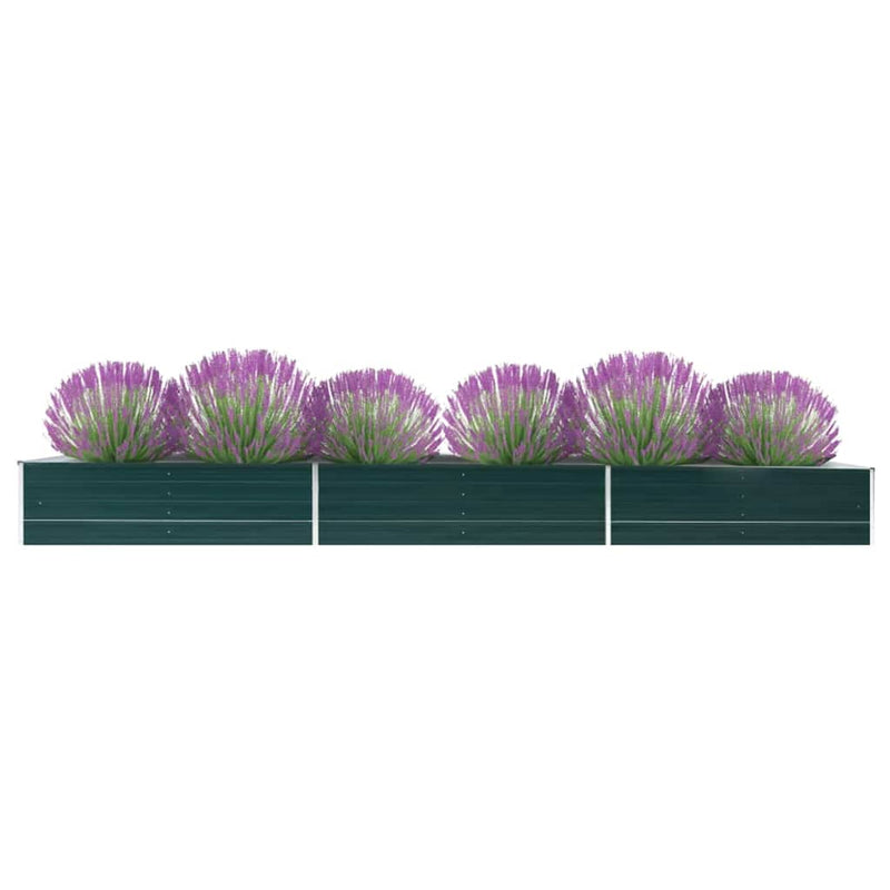 Garden Raised Bed Galvanised Steel 480x80x45 cm Green Payday Deals
