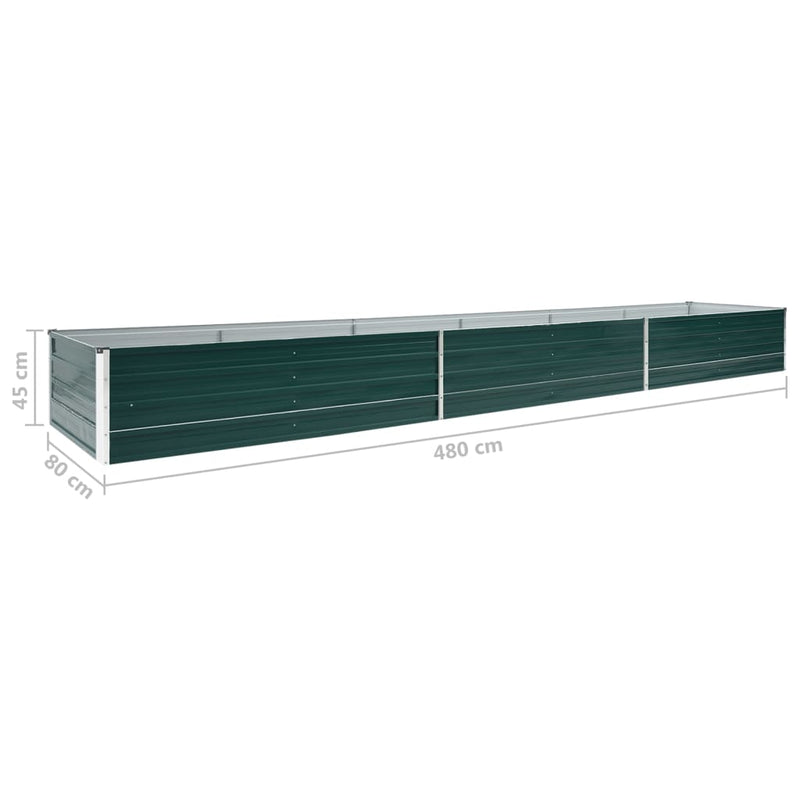 Garden Raised Bed Galvanised Steel 480x80x45 cm Green Payday Deals