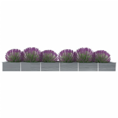 Garden Raised Bed Galvanised Steel 600x80x45 cm Grey Payday Deals