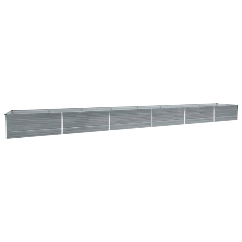 Garden Raised Bed Galvanised Steel 600x80x45 cm Grey Payday Deals