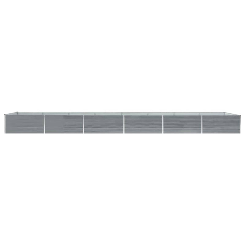 Garden Raised Bed Galvanised Steel 600x80x45 cm Grey Payday Deals