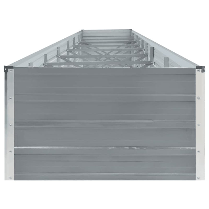 Garden Raised Bed Galvanised Steel 600x80x45 cm Grey Payday Deals