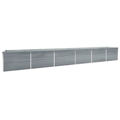 Garden Raised Bed Galvanised Steel 600x80x77 cm Grey Payday Deals