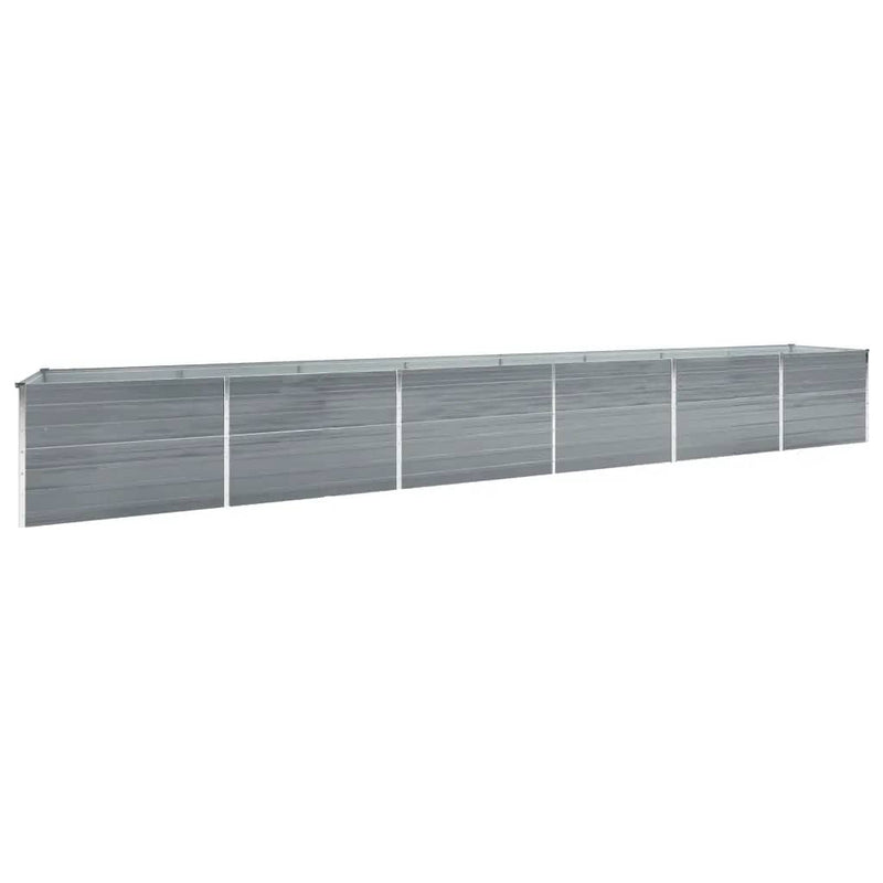 Garden Raised Bed Galvanised Steel 600x80x77 cm Grey Payday Deals