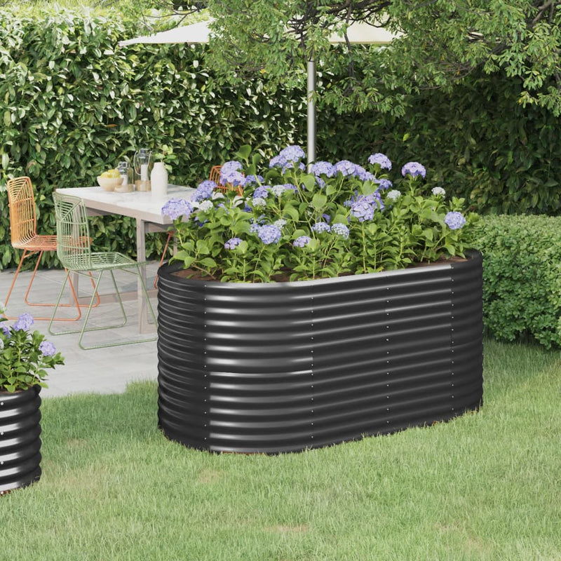 Garden Raised Bed Powder-Coated Steel 152x80x68 cm Anthracite Payday Deals