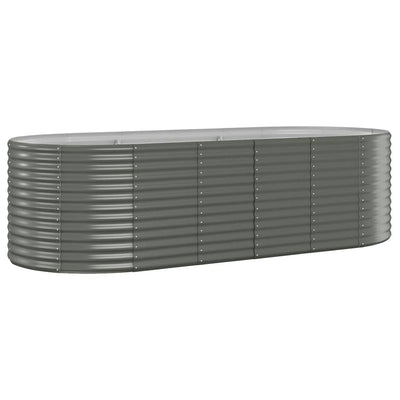 Garden Raised Bed Powder-Coated Steel 249x100x68 cm Grey Payday Deals