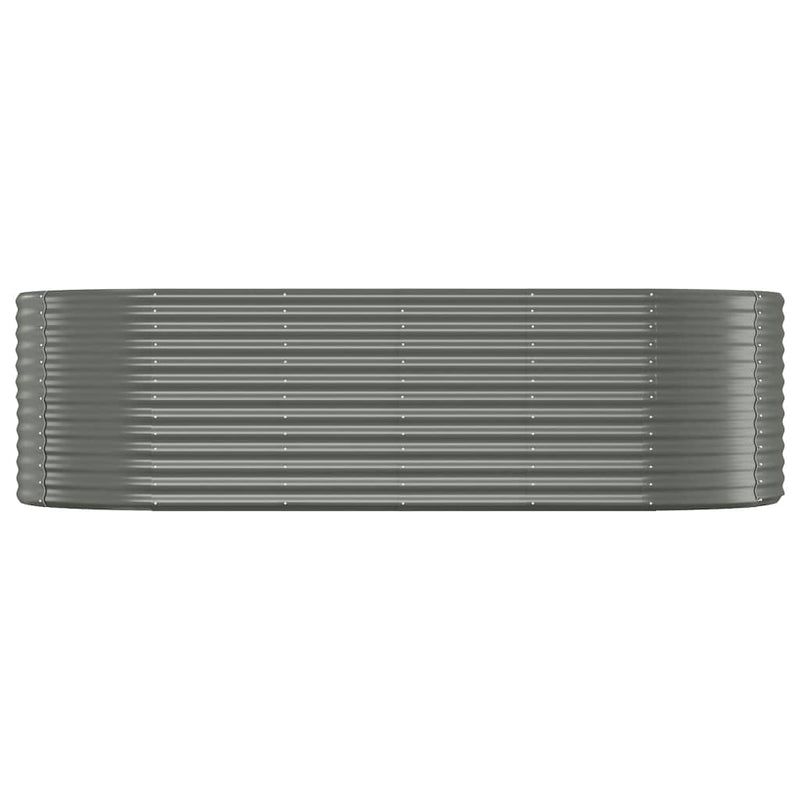 Garden Raised Bed Powder-Coated Steel 249x100x68 cm Grey Payday Deals