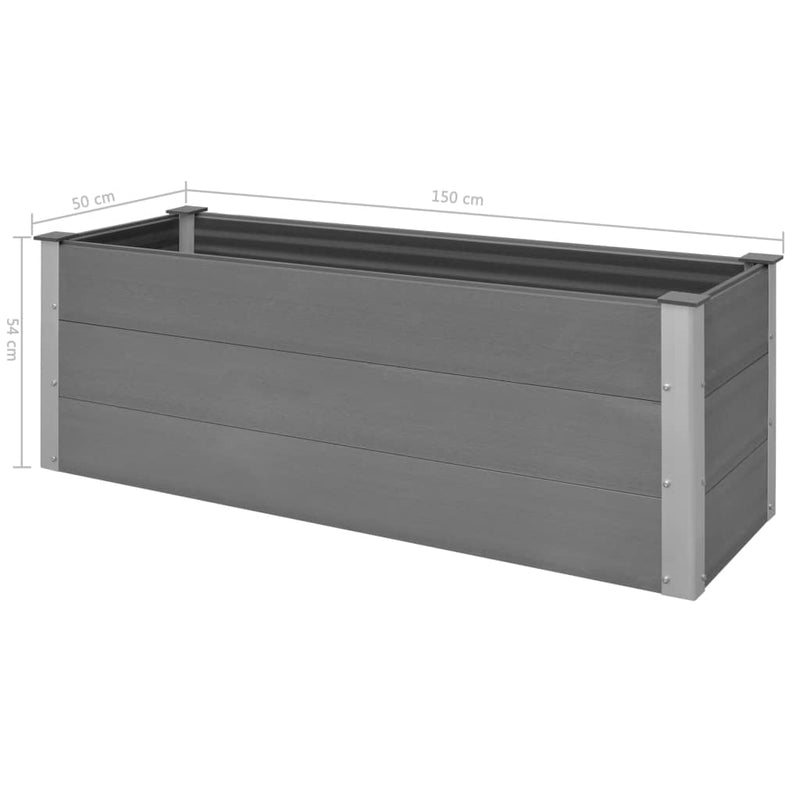 Garden Raised Bed WPC 150x50x54 cm Grey Payday Deals