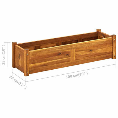 Garden Raised BedAcacia Wood 100x30x25 cm Payday Deals