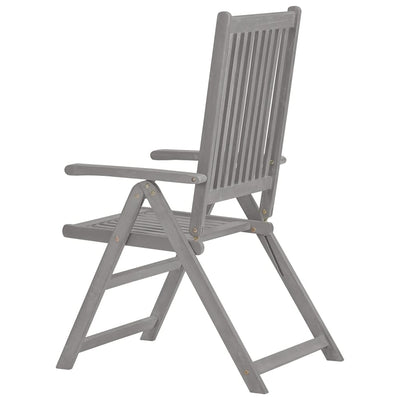 Garden Reclining Chairs 2 pcs Grey Solid Wood Acacia Payday Deals