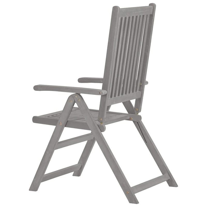 Garden Reclining Chairs 2 pcs Grey Solid Wood Acacia Payday Deals